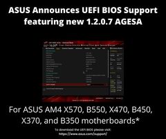 ASUS выпустила AGESA 1.2.0.7 BIOS для X570, X470, X370, B550, B450, B350, A520 и A320 материнских плат