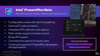 Intel выпускает PresentMon с удобным интерфейсом