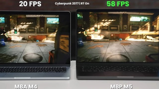 Чип Apple M5 показывает невероятный прирост производительности в Cyberpunk 2077 относительно M4