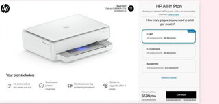 HP запустила программу комплексной подписки на печать HP All-In, принтеры и картриджи предоставляются бесплатно