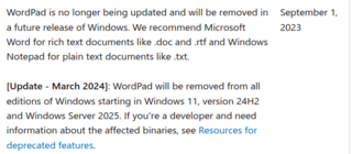 Microsoft будет поставлять Windows 11 24H2 и Windows Server 2025 без WordPad