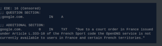 OpenDNS заблокировала свои сервисы во Франции (включая внешние территории) и в Португалии
