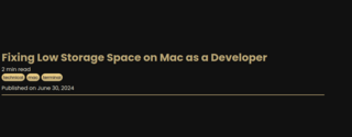 Совет по фиксу нехватки места на Mac для разработчиков
