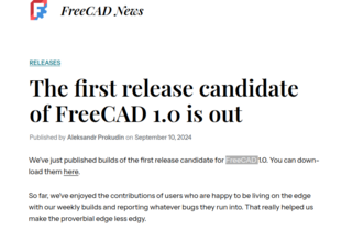 Представлен первый релиз-кандидат FreeCAD 1.0 спустя 21 год после начала разработки проекта