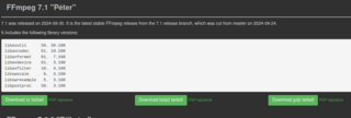 Релиз FFmpeg 7.1 Péter