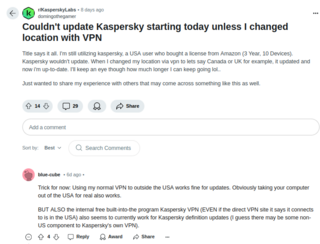 Американские клиенты продолжают использовать антивирус «Лаборатории Касперского» после его запрета в стране, но с VPN