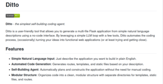 Представлен Ditto — открытый генератор исходного кода приложений во Flask по текстовому запросу