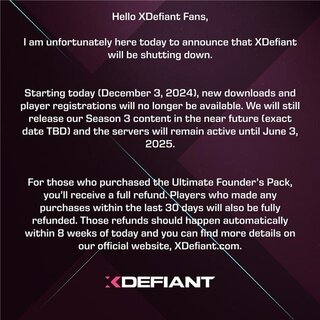 Ubisoft закрывает проект XDefiant, отключает серверы игры и возвращает деньги игрокам за внутриигровые покупки