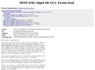 Вышел GCC Front End для языка программирования Algol 68