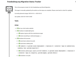 Freedesktop.org запустил недельный процесс миграции своего инстанса GitLab на новую IT-инфраструктуру