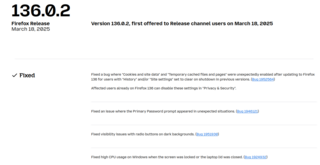 В Firefox 136.0.2 убран ​​баг с высокой загрузкой ЦП в Windows при заблокированном экране или закрытой крышке ноутбука
