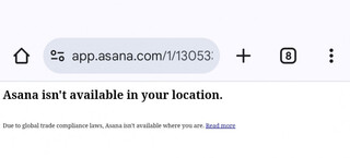 Asana с 20 марта 2025 года ввела ограничения на доступ к платформе для пользователей из России по геолокации