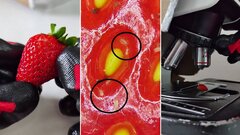 Клубника под микроскопом: зрелище не для всех