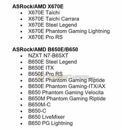 ASRock упомянула о существовании материнских плат на базе чипсета AMD B650E и Socket AM5