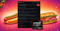 Является ли хот-дог сэндвичем? AMD локально и одновременно запустила восемь языковых моделей на процессоре Ryzen AI Max+ 395 и заставила их обсуждать этот вопрос