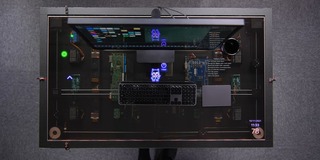 Ютубер сделал футуристичный стол-экран, заряжающий смартфон без проводов в&nbsp;любом месте