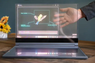 Lenovo показала футуристичный ноутбук с полупрозрачным экраном