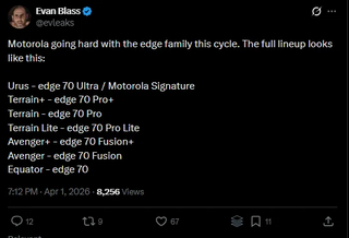 Компания Motorola готовит расширение серии Edge 70