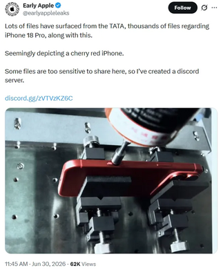 Утечка с завода Tata раскрыла новые подробности об iPhone 18 Pro