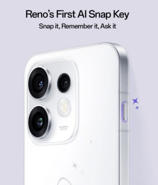 Смартфон Oppo Reno 16 получит интегрированную нейросетевую кнопку Snap Key