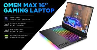 HP Omen Max 16 образцы 2025 года получит Core Ultra 9 275HX, RTX 5080 и 32 Гбайт ОЗУ