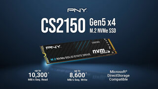 PNY представляет SSD CS2150 M.2 NVMe PCIe Gen5 x4 с высокой производительностью и надёжностью при скорости до 10300 МБ/с