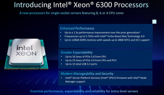 Привет из 2019-го: Intel представила восьмиядерные процессоры Xeon 6300 для серверов начального уровня 