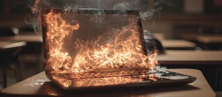 Опасный челлендж в TikTok заставляет школьников поджигать Chromebook