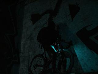 Темные обои: велосипед, силуэт, темнота, человек