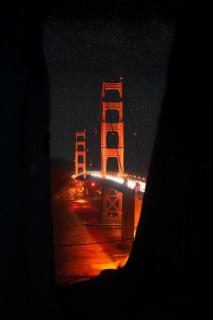 Темные обои: мост, подсветка, огни, ночь