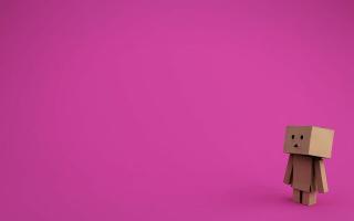 Обои: картонный робот, розовый, danboard, минимализм