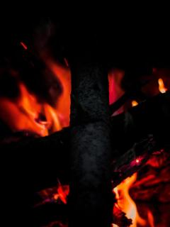 Темные обои: дрова, костер, жар, огонь