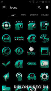 Black Turquoise Icon Pack