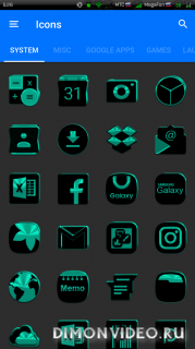 Black and Teal Icon Pack