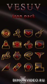 Vesuv icon pack red glow gold black