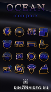 OCEAN icon pack blue black gold