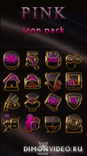 PINK icon pack pink glow black gold