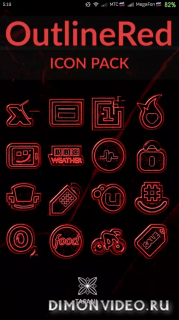 OUTLINE RED icon pack black