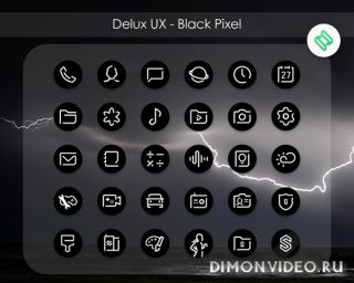 Delux UX Black - Pixel - S8 Icon Pack