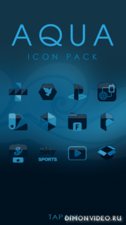 ICON PACK AQUA 3D blue black