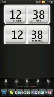 White 3D - DigitalClock, Big Clock widget 8х3