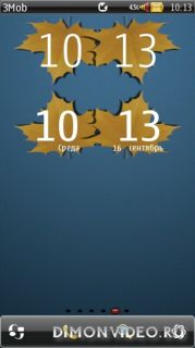 Gold Autumn Skins for DigitalClock, Big Clock Widget 8х3